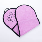 Absorbent chenille pet bath towel for dogs and cats